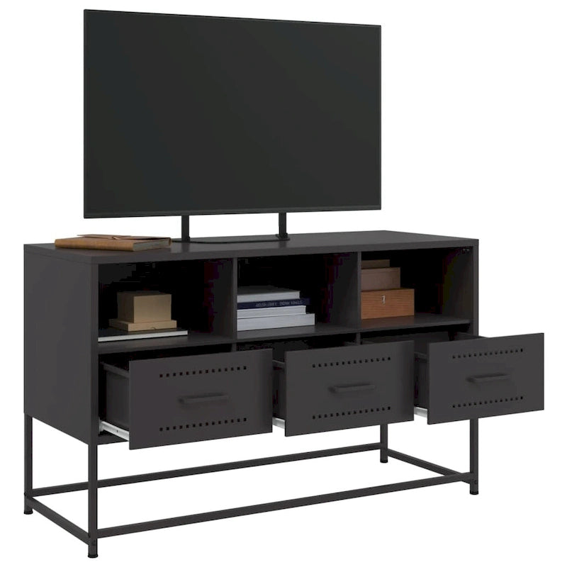 Meuble TV Centre de divertissement Meuble multimédia Meuble de salon Acier - 39,1 x 100,6 x 60,5 cm