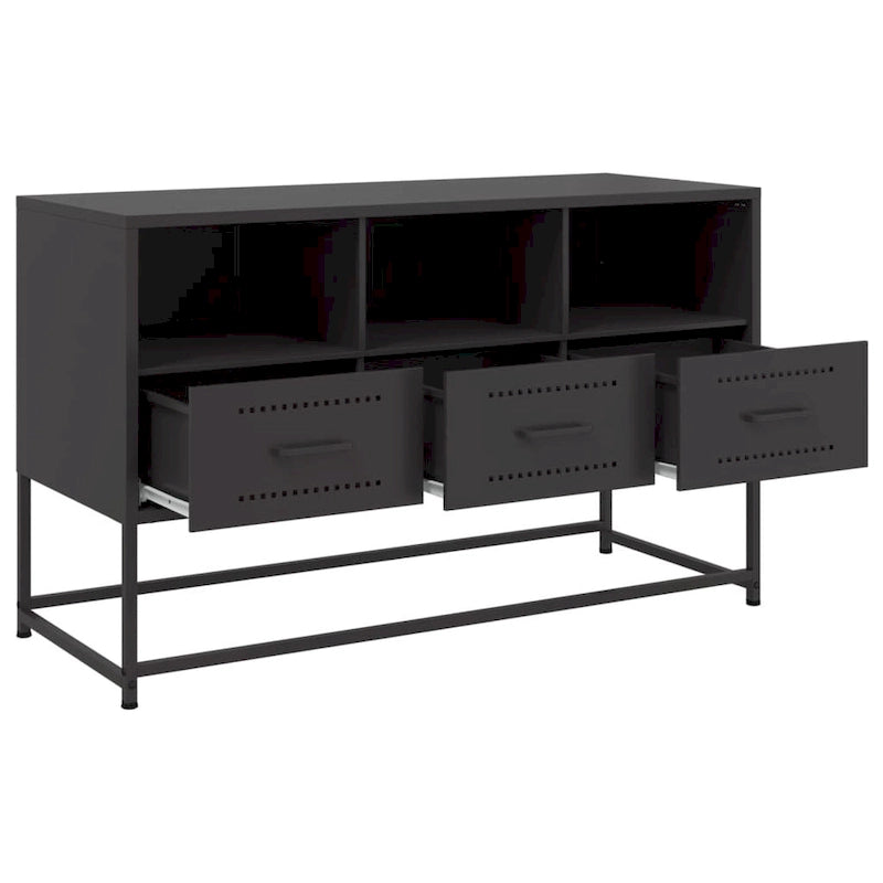 Meuble TV Centre de divertissement Meuble multimédia Meuble de salon Acier - 39,1 x 100,6 x 60,5 cm