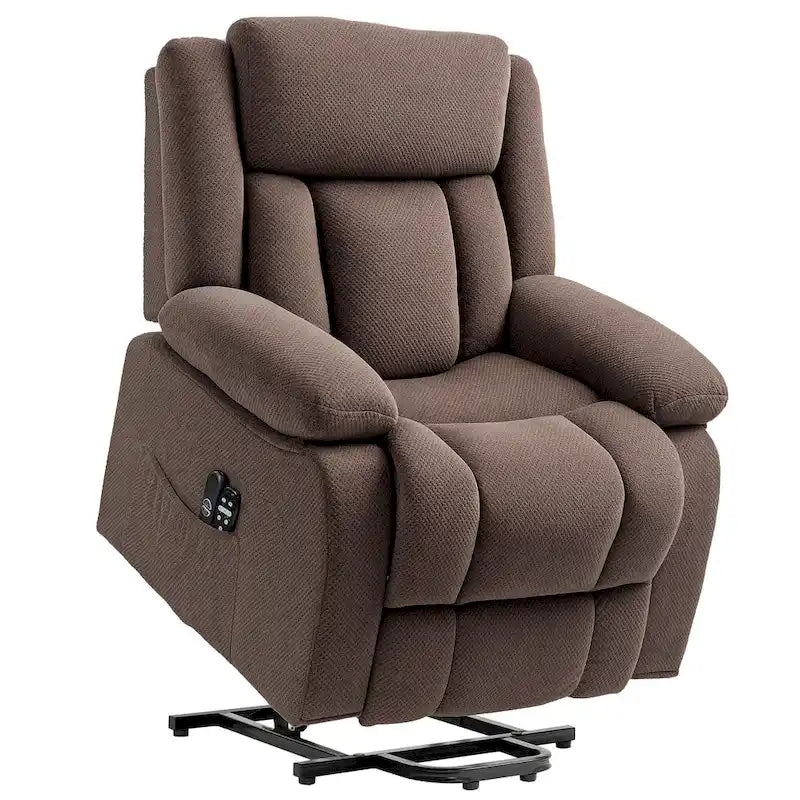 Fauteuil releveur électrique pour personnes âgées avec fonction massage et chauffage, fauteuil inclinable en tissu avec télécommandes