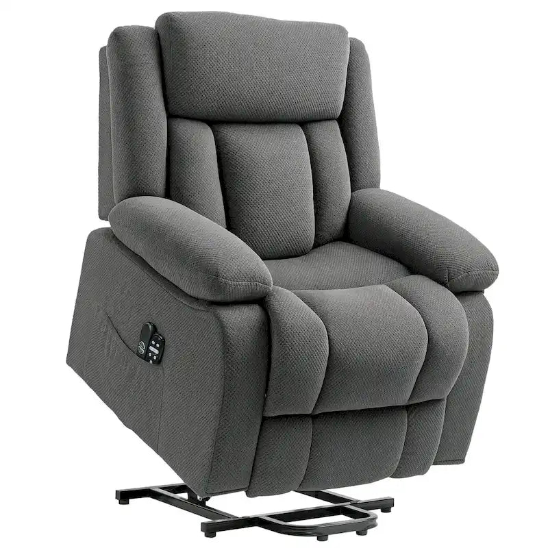 Fauteuil releveur électrique pour personnes âgées avec fonction massage et chauffage, fauteuil inclinable en tissu avec télécommandes