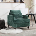 Fauteuil tapissé en chenille de 29,53 po avec structure en bois massif et coussins