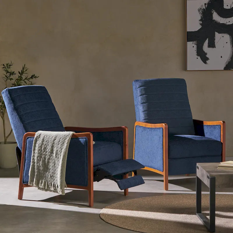Fauteuils inclinables à dossier fixe avec coutures verticales