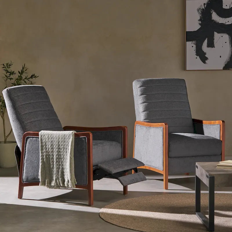 Fauteuils inclinables à dossier fixe avec coutures verticales