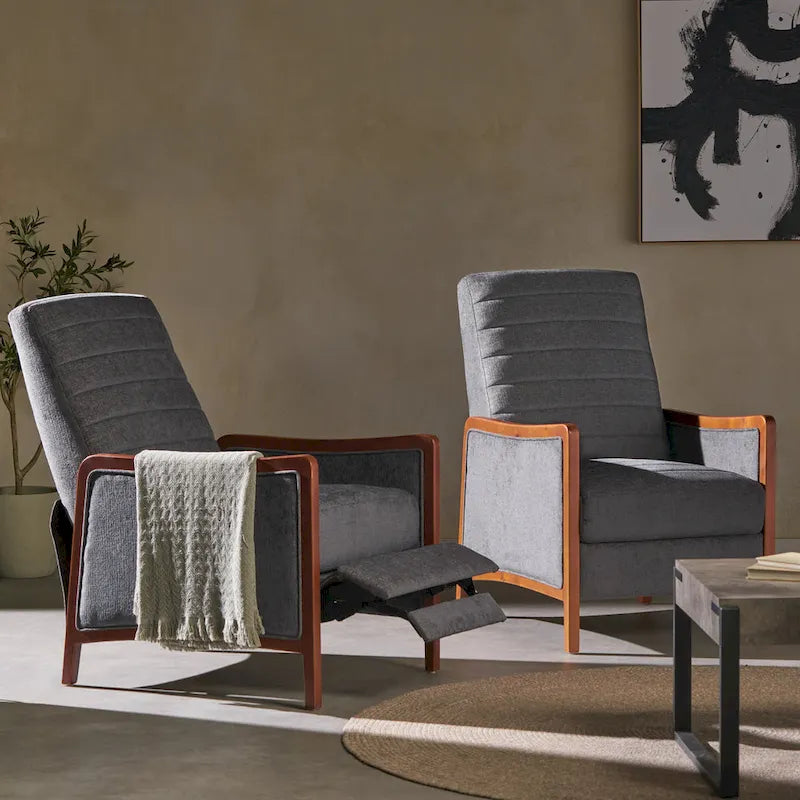 Anaura Channel Stitch Pushback Recliners by Christopher Knight Home