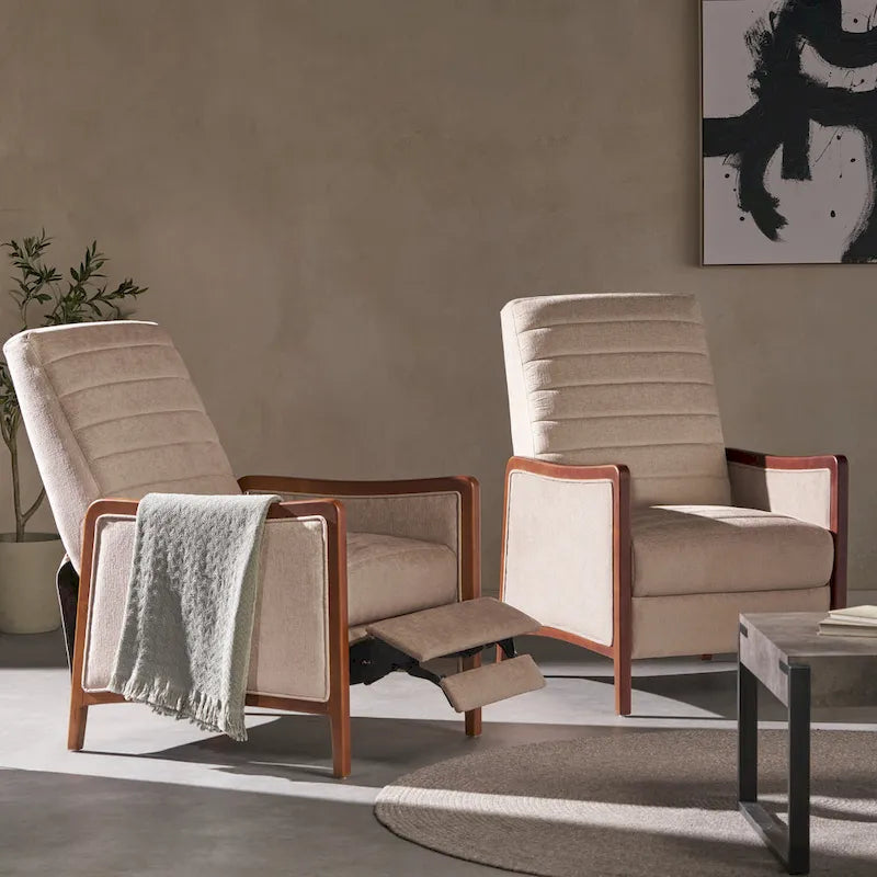 Fauteuils inclinables à dossier fixe avec coutures verticales