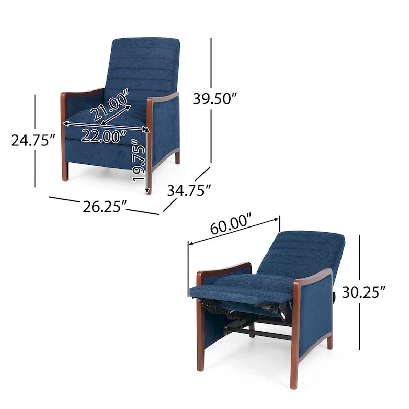 Fauteuils inclinables à dossier fixe avec coutures verticales