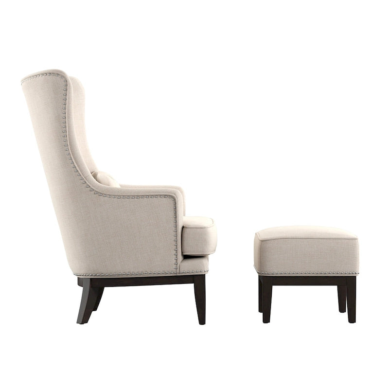 Fauteuil à dossier haut avec repose-pieds