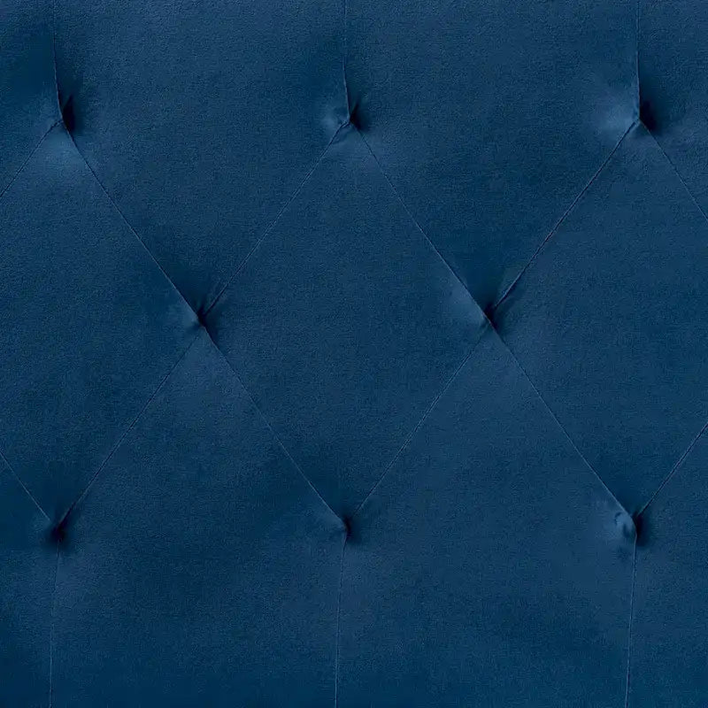 Tête de lit rembourrée en velours moderne et contemporain - Bleu marine