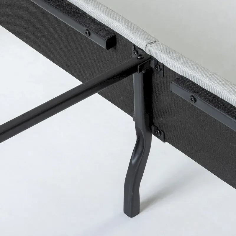 Lit plateforme haut de gamme capitonné beige en tissu gris sable