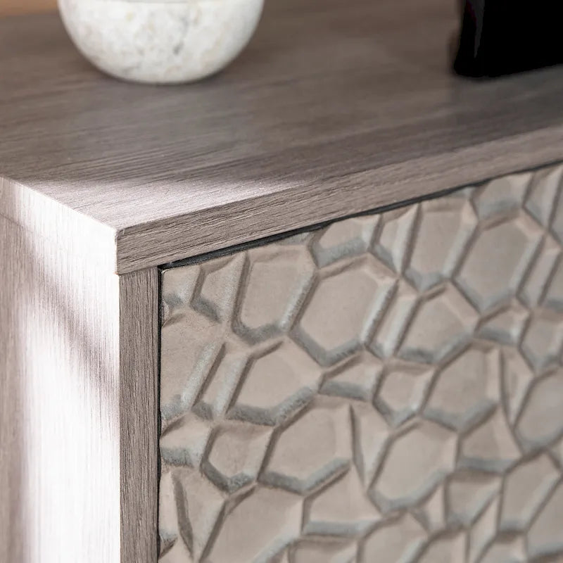 Foyer électrique en bois gris contemporain