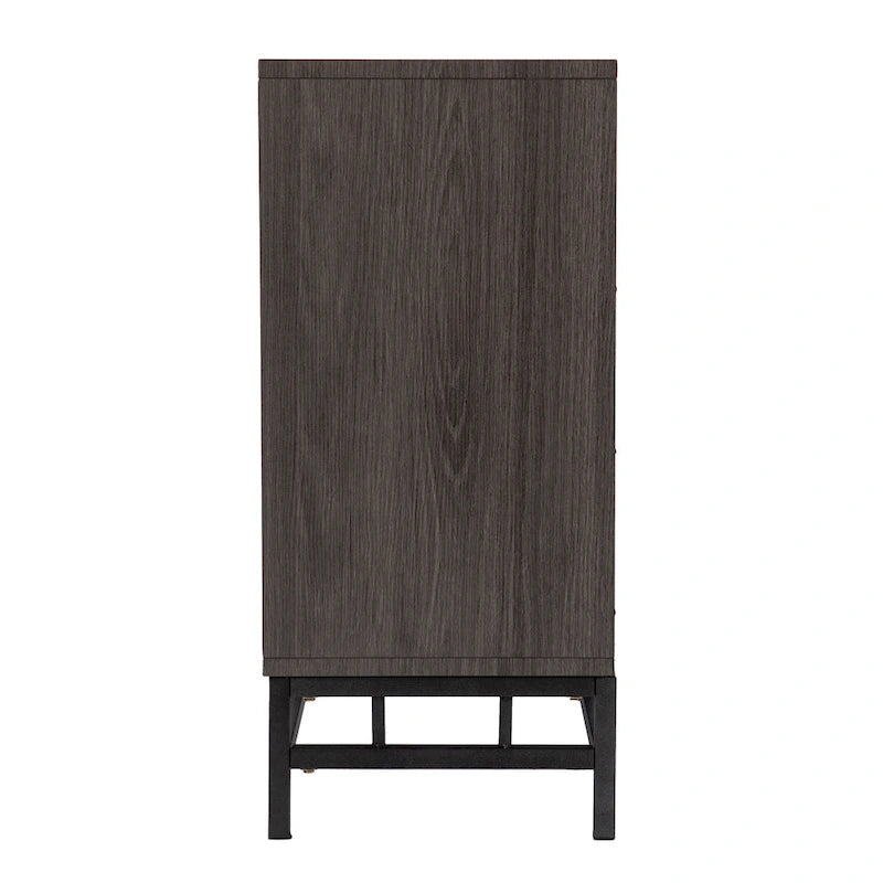 Foyer électrique en bois gris contemporain