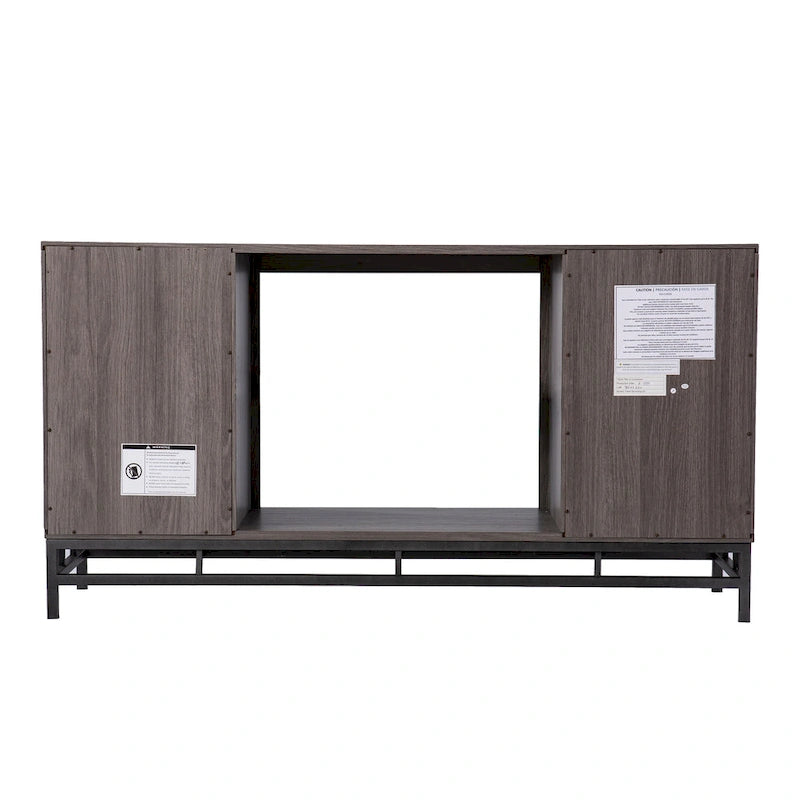 Foyer électrique en bois gris contemporain