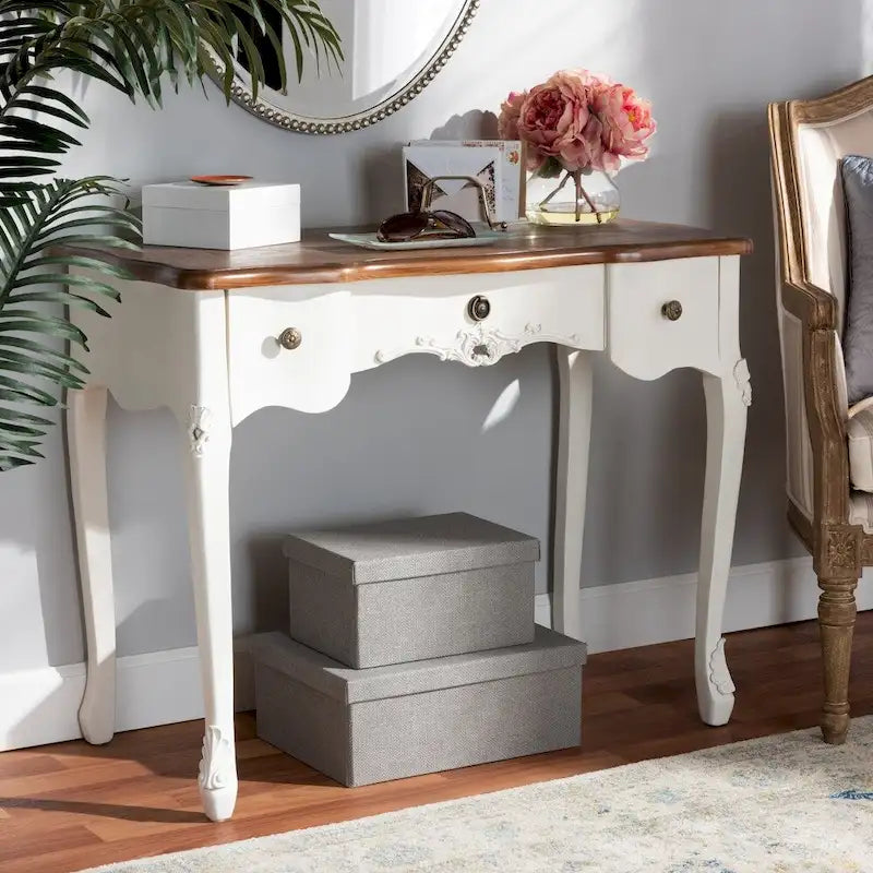 Console d'entrée traditionnelle de style champêtre français classique