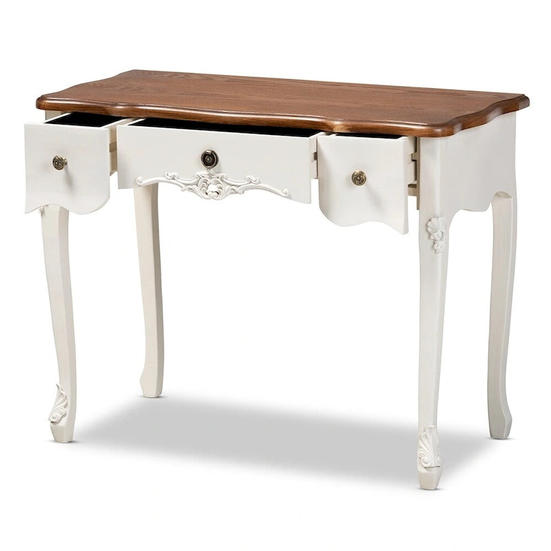 Console d'entrée traditionnelle de style champêtre français classique