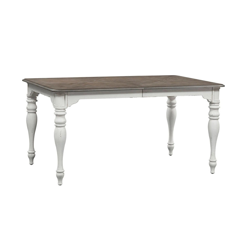 Table à pieds en bois flotté blanc antique