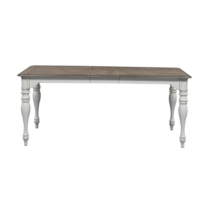 Table à pieds en bois flotté blanc antique