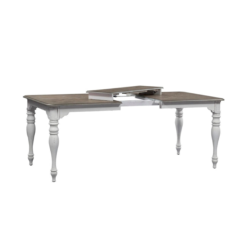 Table à pieds en bois flotté blanc antique