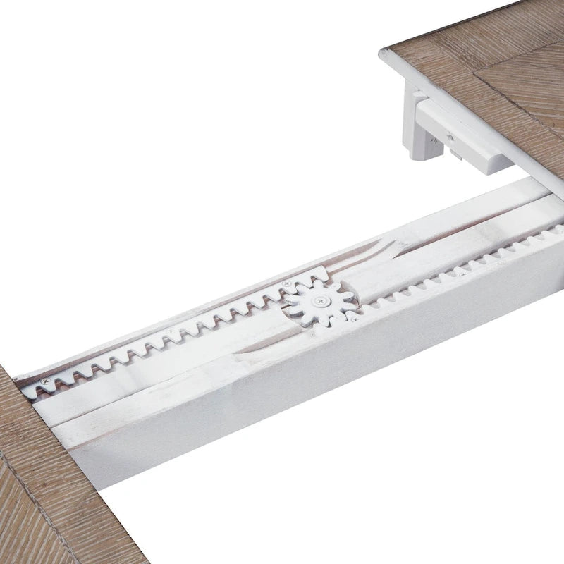 Table à pieds en bois flotté blanc antique