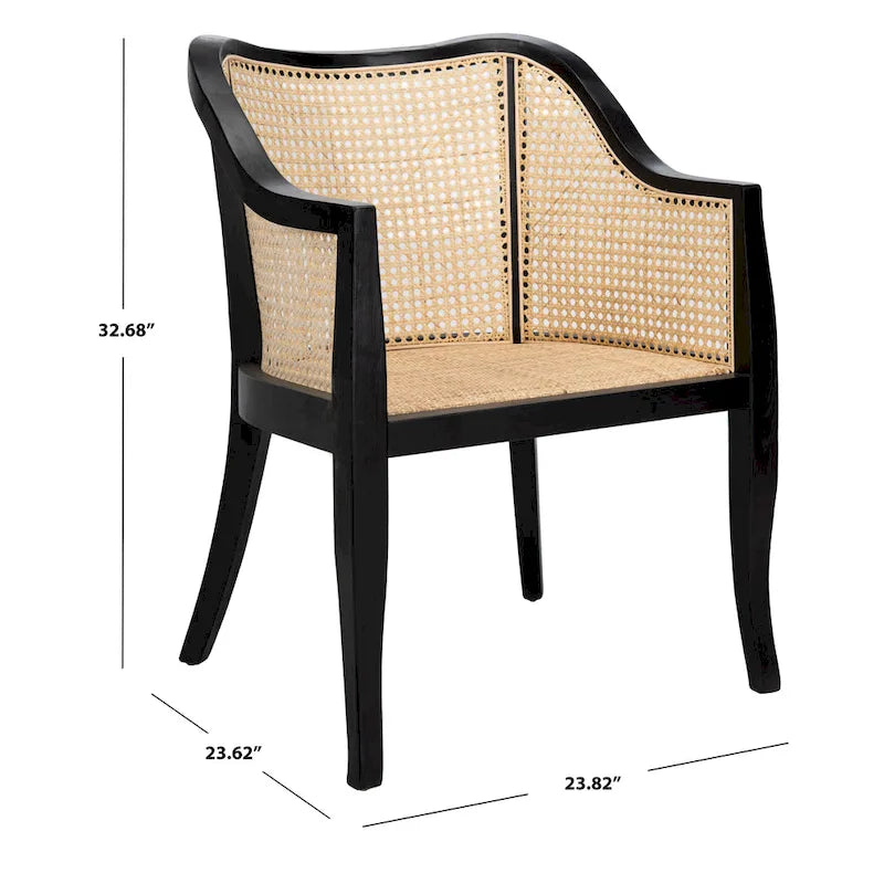 Chaise de salle à manger en cannage - 23,6 x 23,8 x 32,7 - 24 l x 24 P x 33 H