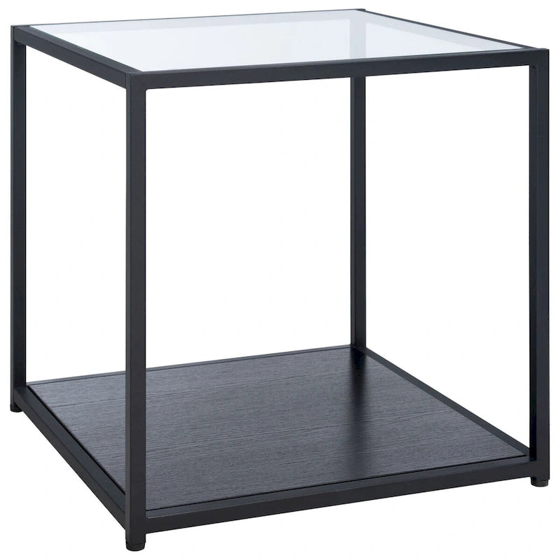 Table d'appoint carrée avec tablette inférieure - 19,7 L x 19,7 P x 19,7 H - 20 L x 20 P x 20 H