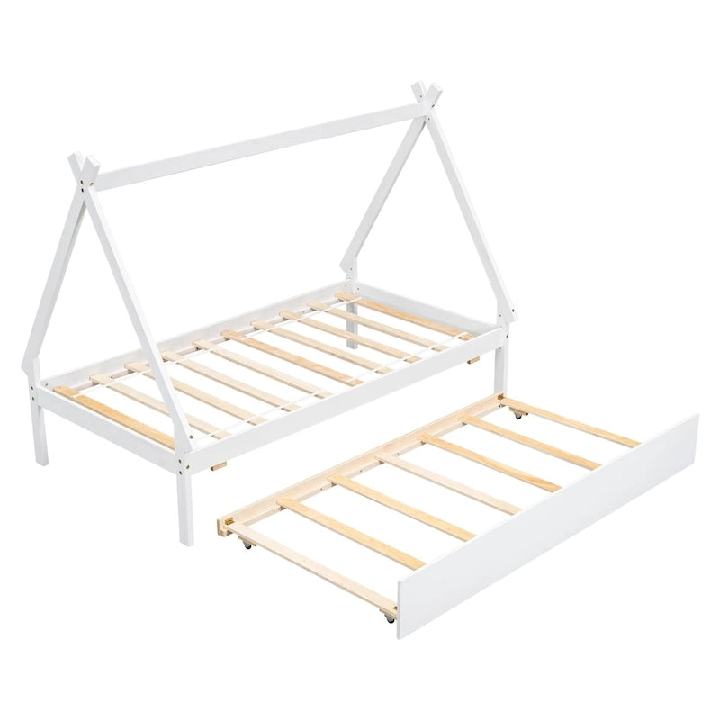 Lit au sol en forme de tente, taille une personne